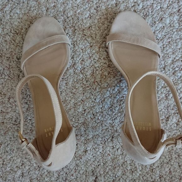 Stuart Weitzman NUDIST II SANDAL 75 in suede leather size 7.5 - Picture 3 of 12